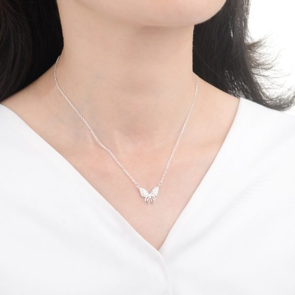 collar mariposa cristales plata 925
