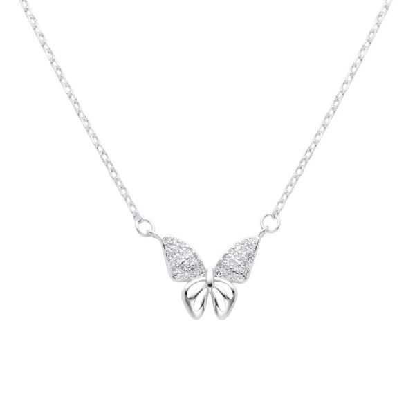 collar mariposa cristales plata 925