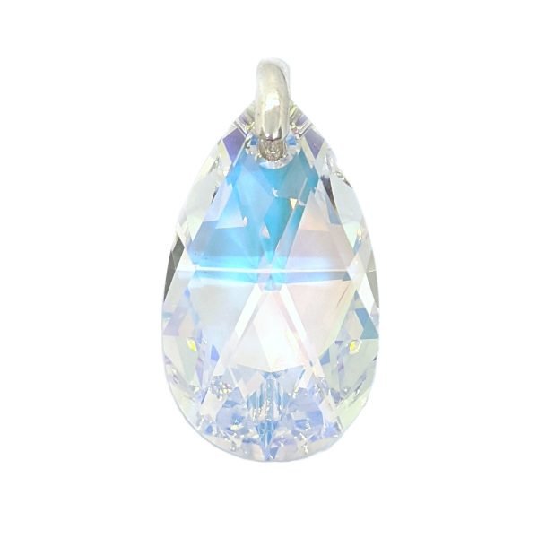 dije cristal swarovski gota 28mm plata