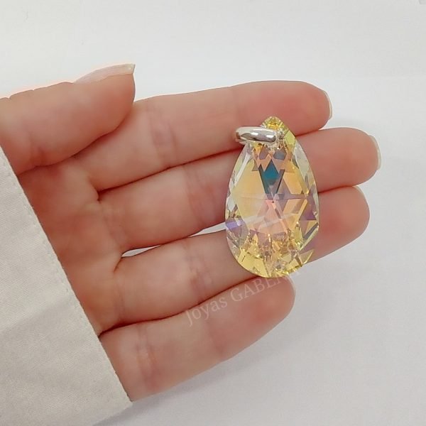 dije cristal swarovski gota 38mm plata 925 2