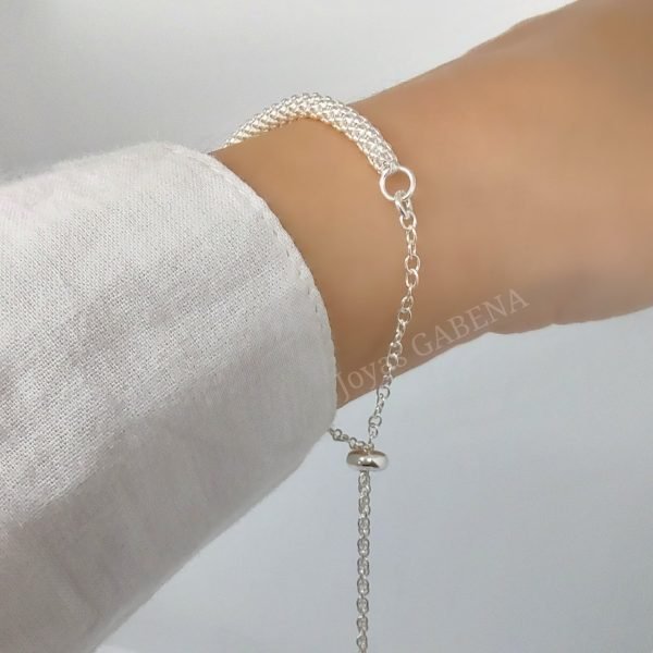 Pulsera Ajustable De Cruz Plata 925