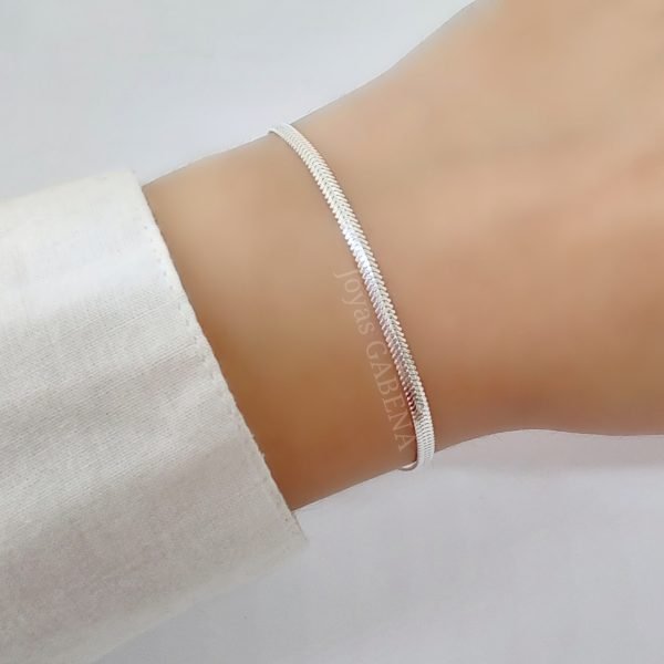 pulsera clapton aplanada plata 925