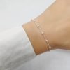 Pulsera Denario Cruz y Medalla Ajustable Plata