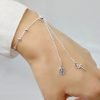Pulsera Denario Cruz y Medalla Ajustable Plata
