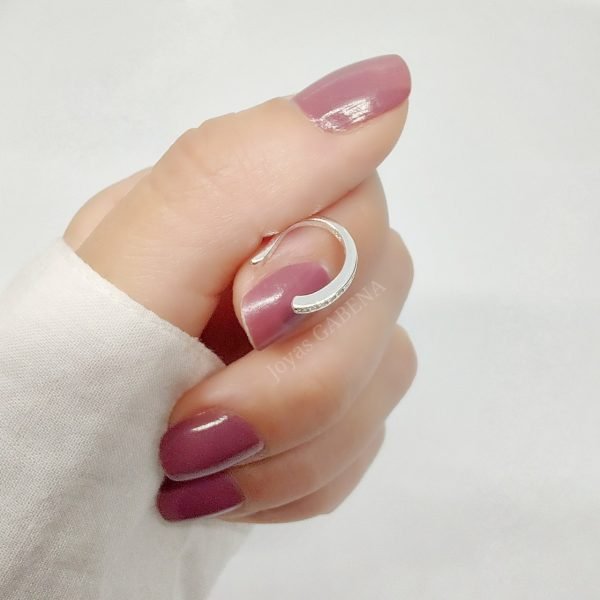 Aro Bidu Cuff Cristales Plata 925 - Imagen 5