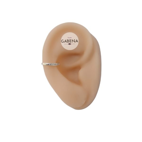 aro cuff cristales micropave plata oreja