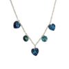 collar cristal corazon y rivoli plata
