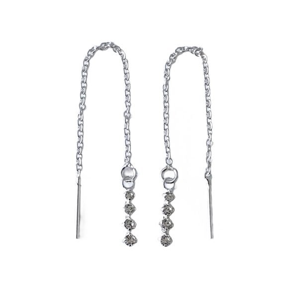 Aros Cadena Cristales Plata 925