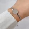 Pulsera Bolitas Y Corazón Ajustable Acero quirurgico