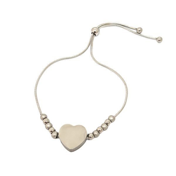 pulsera ajustable corazon acero quirurgico