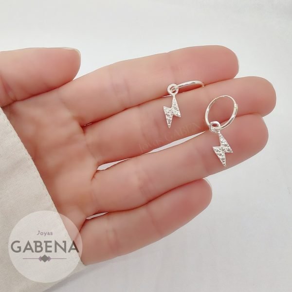 Aros Argolla Rayo Plata 925 2