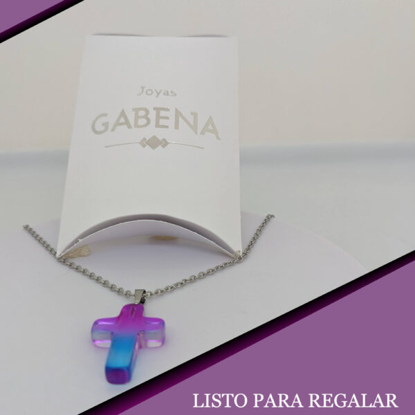 Collar Cruz Cristal Acero Quirúrgico PACK