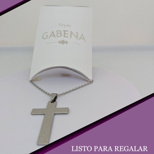Collar Cruz Padre Nuestro Acero Quirúrgico PACK