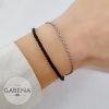 Pulsera Cristales Mostacilla Extensible Acero