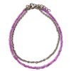 Pulsera Cristales Mostasilla Extensible Acero - Violeta