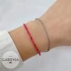 Pulsera Cristales Mostacilla Extensible Acero