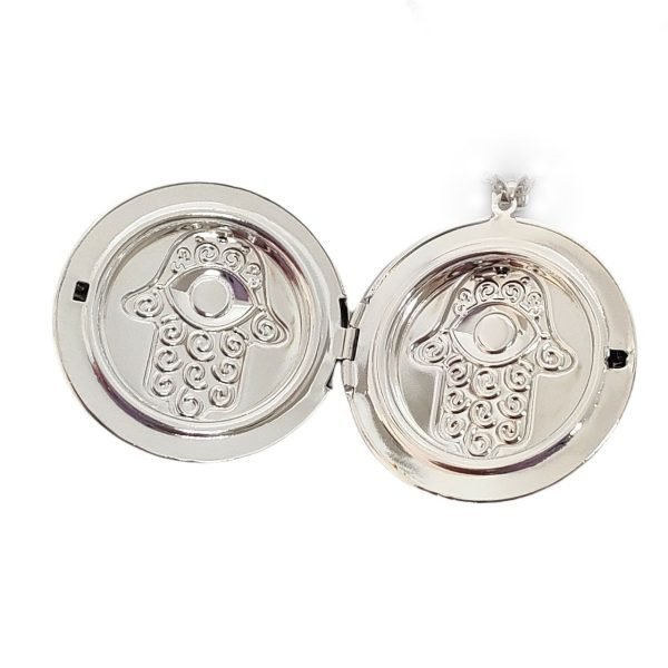 Collar Relicario Hamsa Mano de Fátima Acero Quirúrgico - MODELO 2