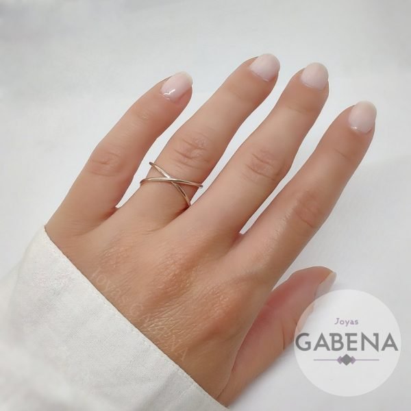 anillo Cruzado Regulable Plata 925 ml