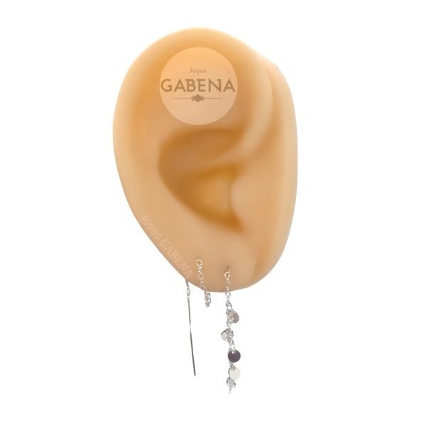 AXL-282 aros aguja cadena monedas plata 925
