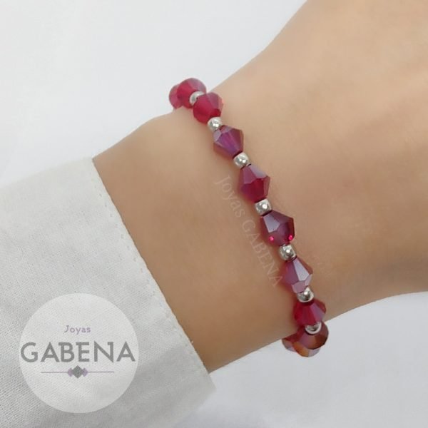 Pulsera Cristales Extensible Acero Quirúrgico
