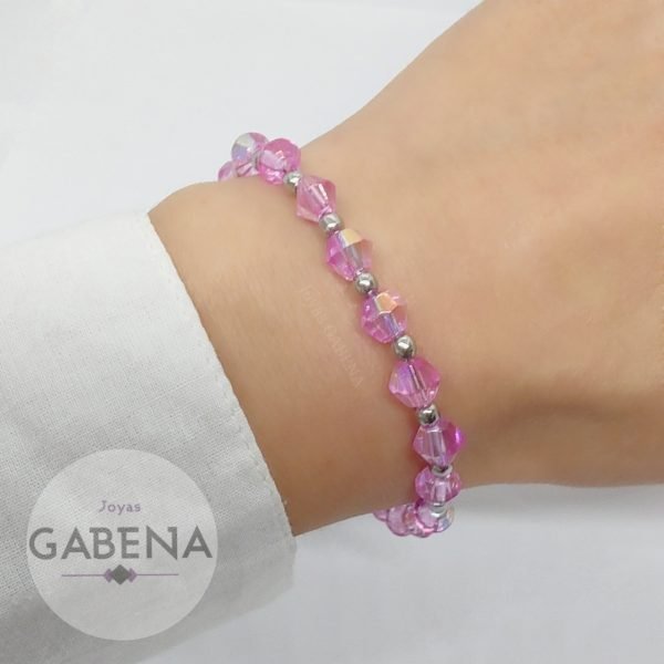 Pulsera Cristales Extensible Acero Quirúrgico