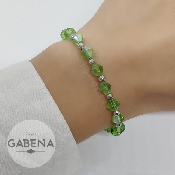 Pulsera Cristales Extensible Acero Quirúrgico