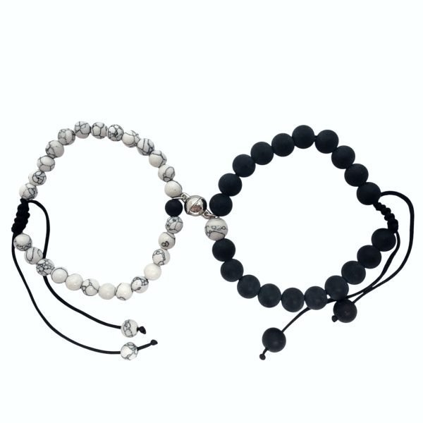 Pulseras Piedras Parejas Imán Bolita