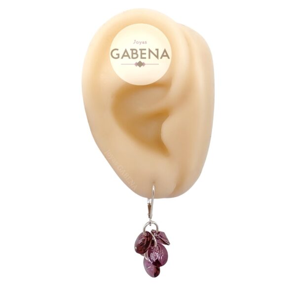ASW-115 Aros Colgante Brisura Cristal Plata 925 Antique Pink
