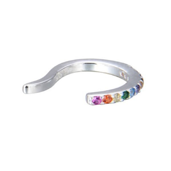Aro Cuff Cristales Micropave Plata 925 - Multicolor
