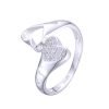Anillo Corazón Regulable Cristales Plata 925