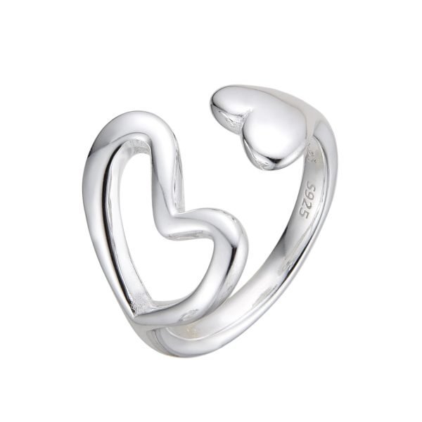 Anillo Corazones Regulable Plata 925