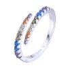 Anillo Cristales Enagarzados Regulable plata