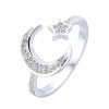 Anillo Luna y Estrella Regulable Plata 925