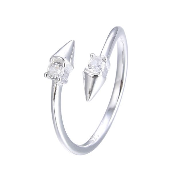 Anillo Puntas Cristal Regulable Plata 925