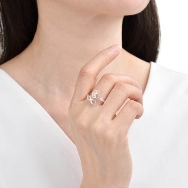 Anillo Infinito y Huella Regulable Plata 925