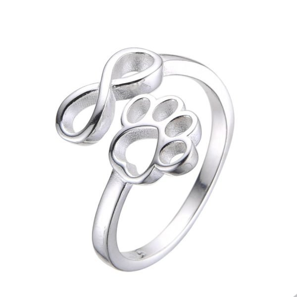 Anillo Infinito y Huella Regulable Plata 925