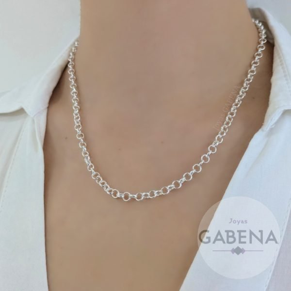 Cadena de Rolo 4mm 45cm Cierre Marinero Plata 925 - Imagen 3
