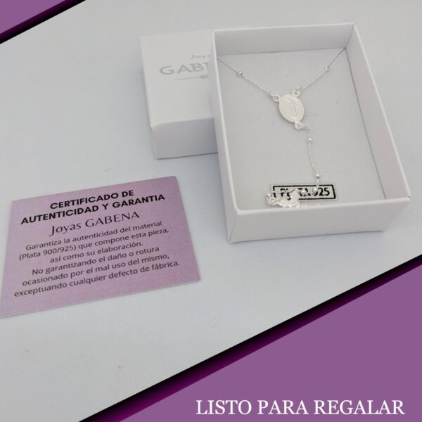 Cadena Rosario Con Bolitas 2mm 50cm Plata 925 pac