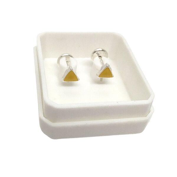 AA-178 aros abridores laminado plata premium triangulo amarillo