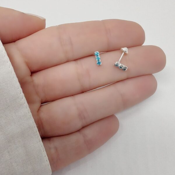 AA-169 aros abridores laminado tira triple cristales turquesa