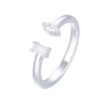Anillo Ajustable Cristales Ovalo y Barra Plata 925