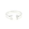 Anillo Ajustable Cristales Ovalo y Barra Plata 925