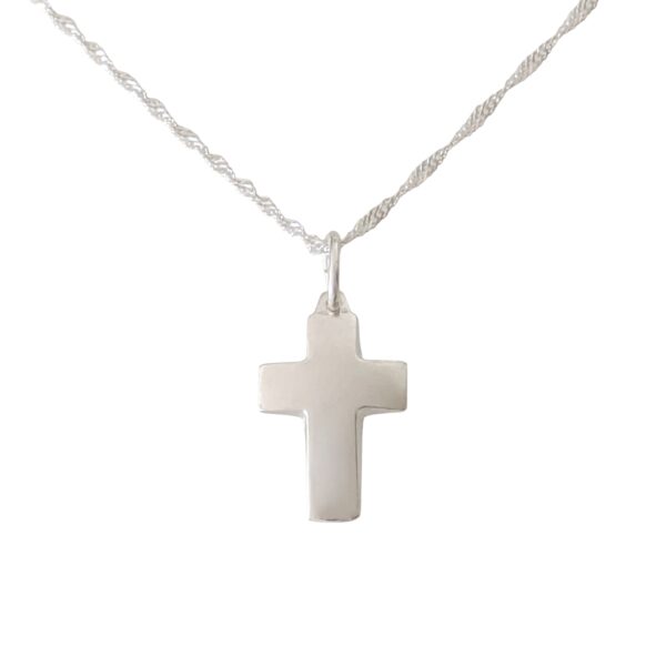 DI-240-CA-3 cadena con dije cruz bombe plata collar