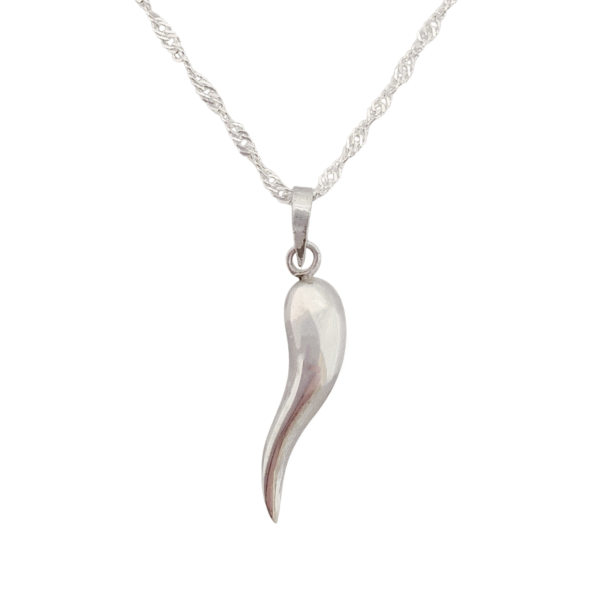 Collar Cuerno Inflado Plata 925