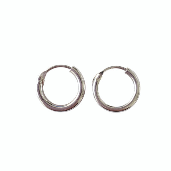 AAR-205 Aros Argollas Gruesas 2mm Plata 925 12mm