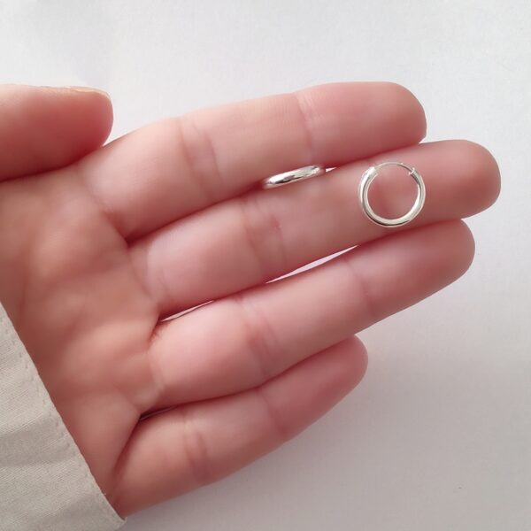 AAR-205 Aros Argollas Gruesas 2mm Plata 925 12mm