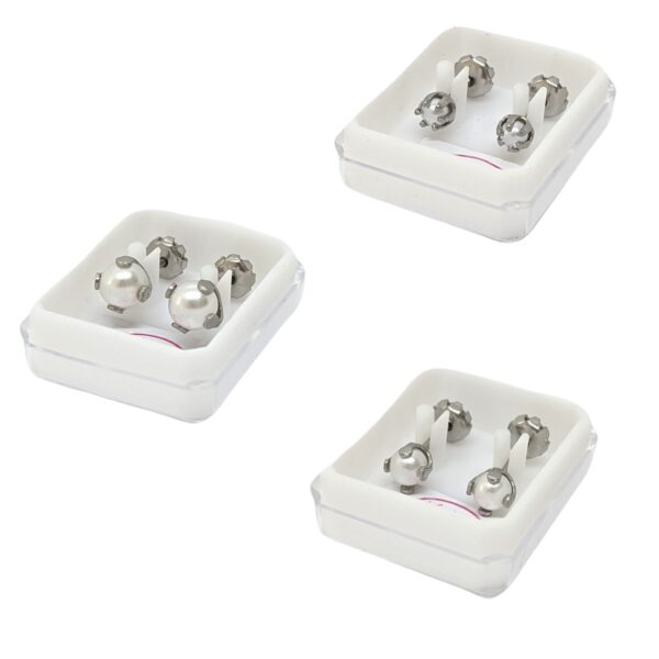 Aros Abridores Perla Engarzada Combo 4, 5 y 6mm Acero Quirúrgico