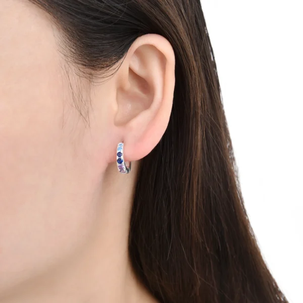 AXL-288 Aros Huggies Cristales 14mm Plata 925