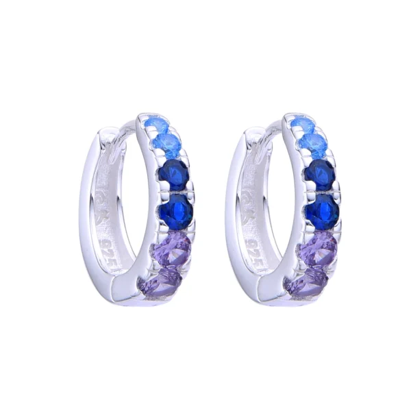 AXL-288 Aros Huggies Cristales 14mm Plata 925