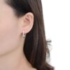 Aros Huggies Con Cristales 4 en 1 Plata 925
